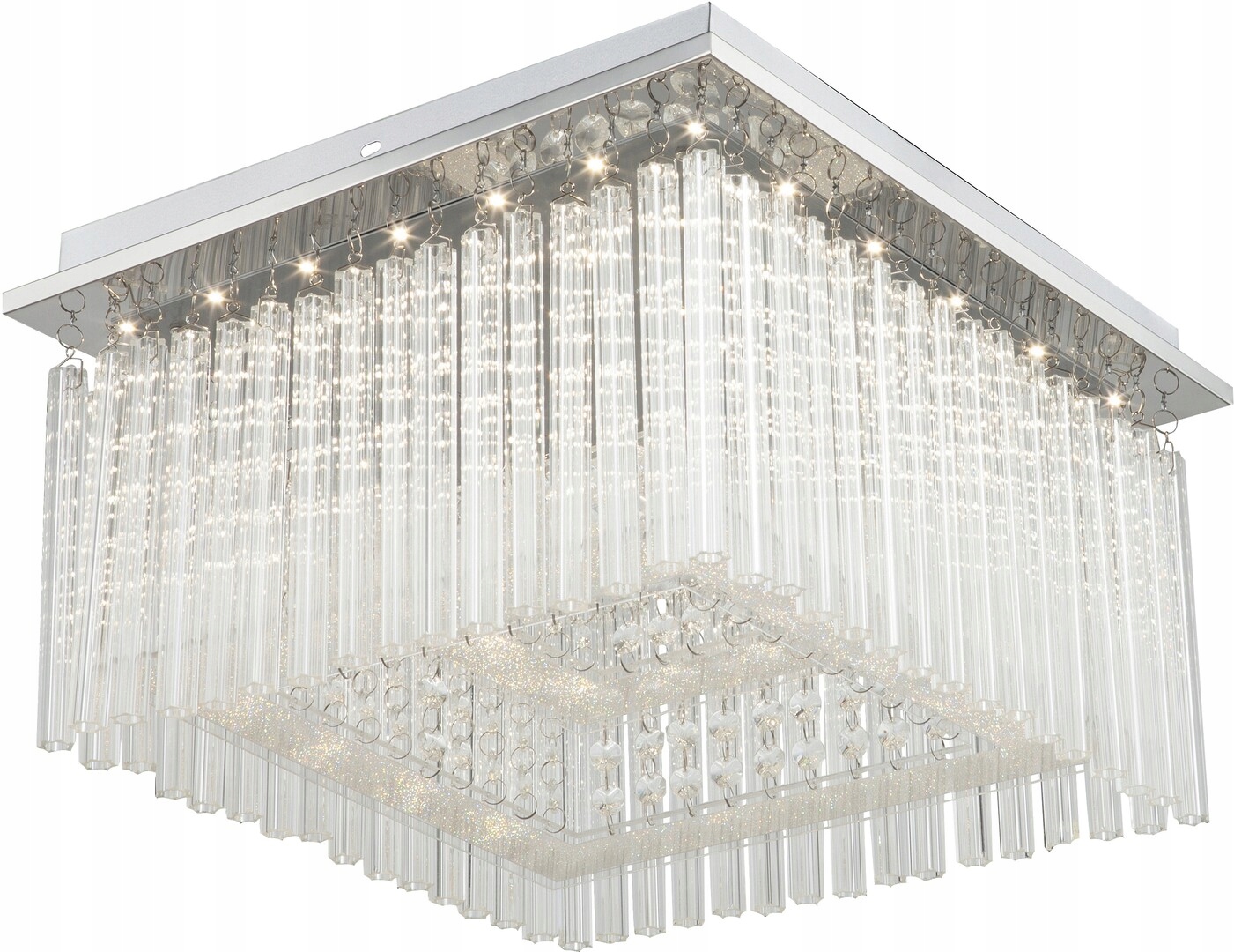 stropní svítidlo Led chromované křišťálové glamour čtvercové 36 cm 4000K Rabalux