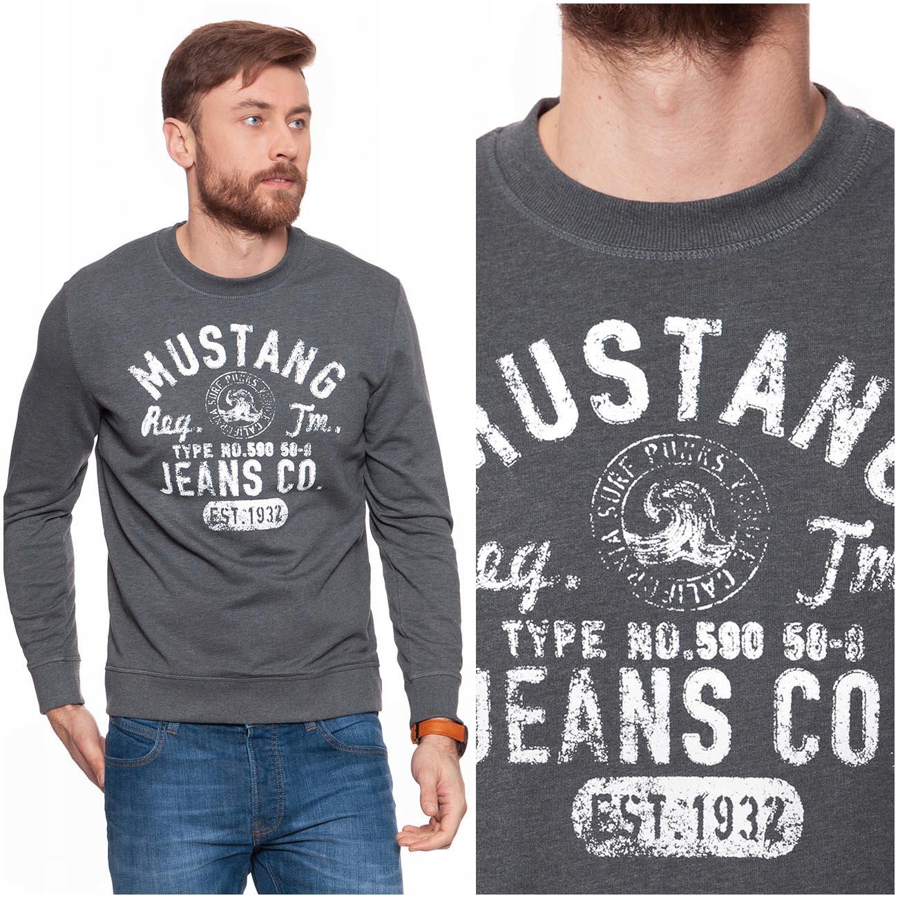 

Mustang Logo Sweatshirt Męska Bluza Regular XXL