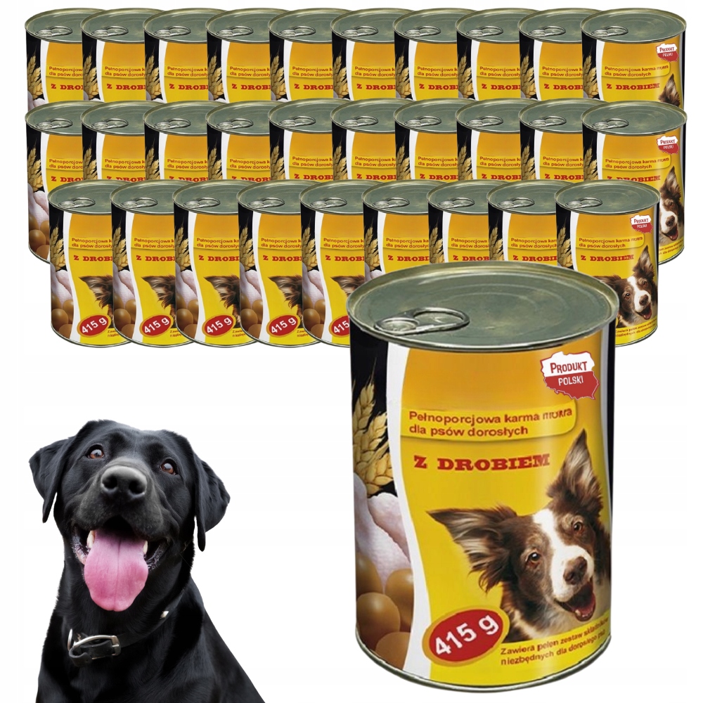 Krmivo Mokré Pro Psa S Drůbežím Masem Kompletní Plechovka 415g 30ks