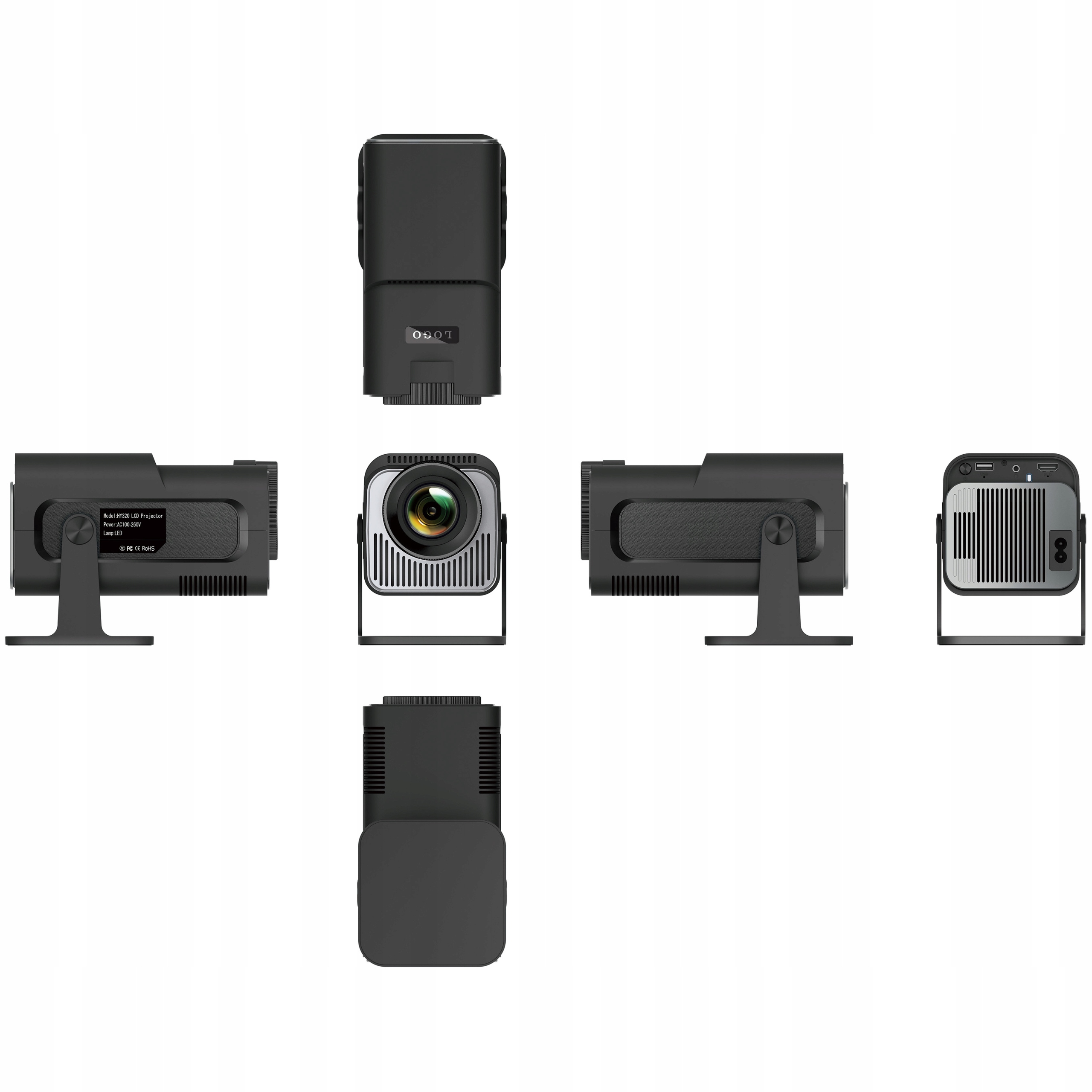 Mini Projektor Przenośny HY320 WiFi 4K HD LED Smart TV Box GRATIS Jasność lampy (ANSI) 300 lm