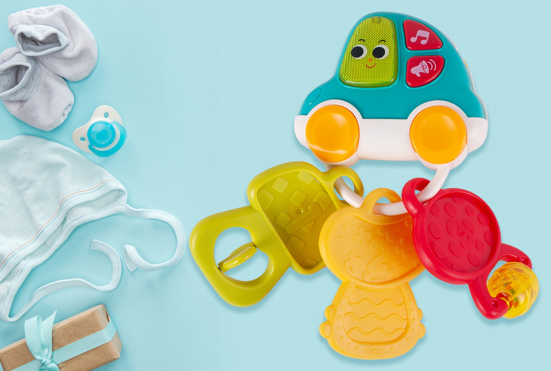 KĽÚČKY HROZKAČKY KĽÚČKY AUTA 2v1 Materiál guma plast