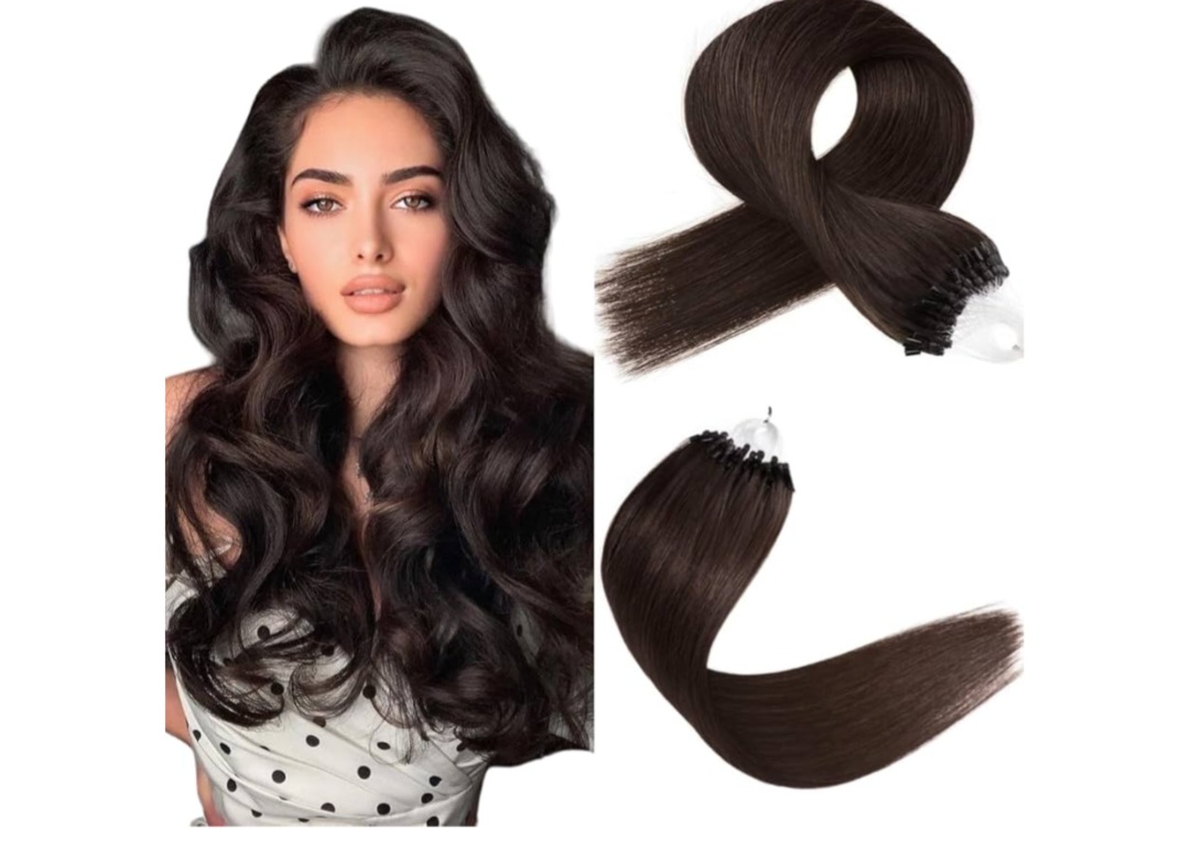 Przedłużki włosów 100% ludzkie Włosy Remy 46 cm Ciemny brąz