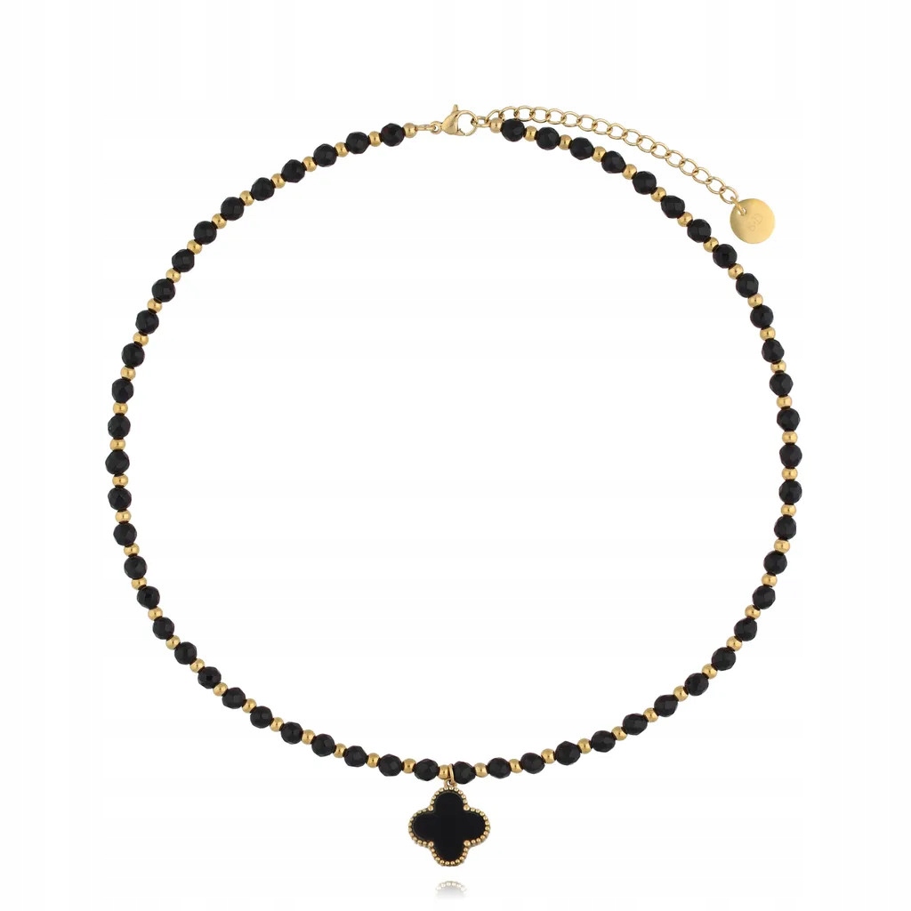 Dámský zlatý náhrdelník By Dziubeka čtyřlístek 43 cm