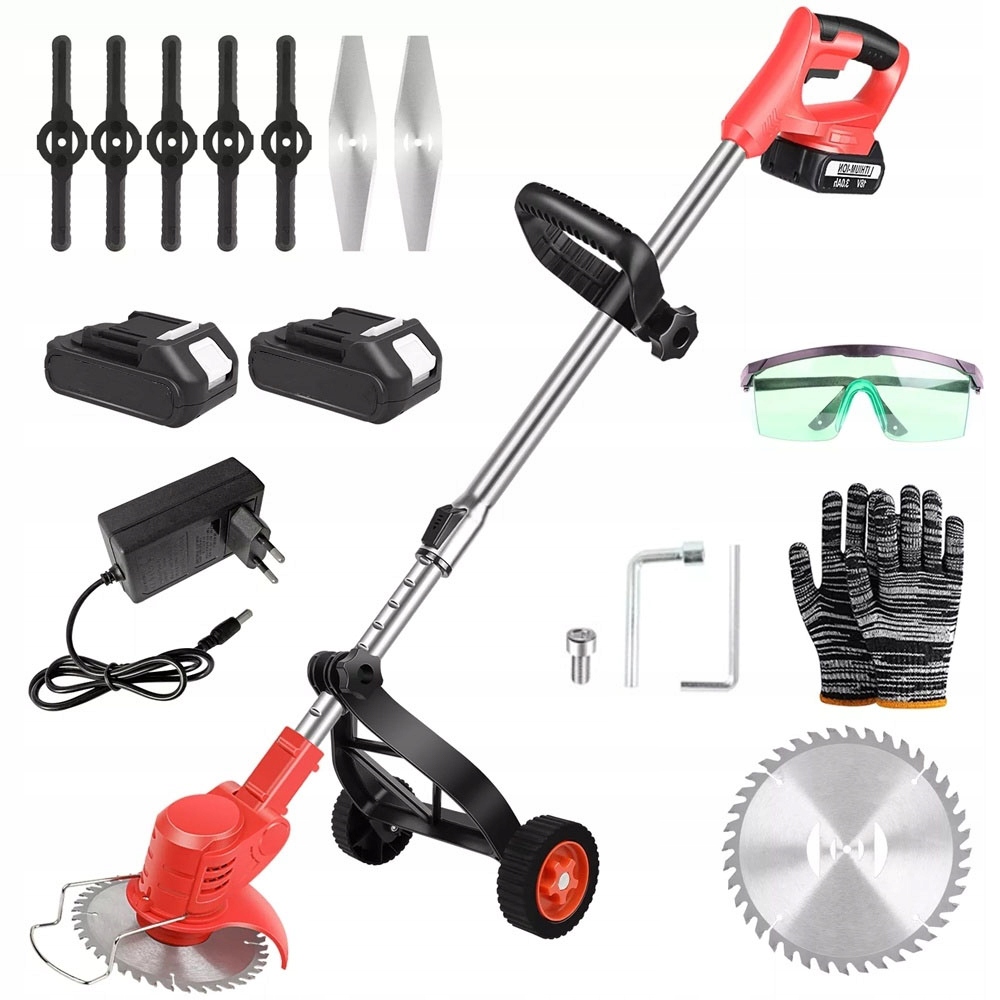 Aku Vyžínač Elektrický Vyžínač Křovinořez na Trávy 2xaku Nože