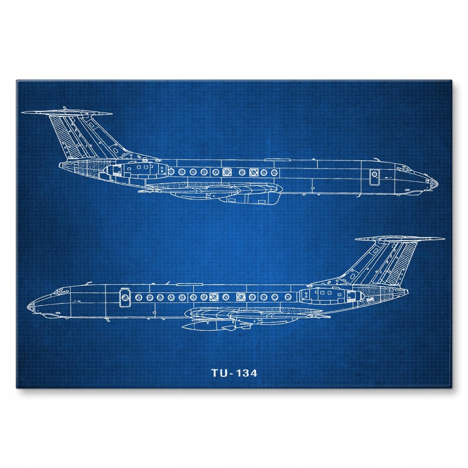 Kovový plakát Letadlo Tupolev TU-134 Šidítko Plech 42 x 59,4 cm Dárek