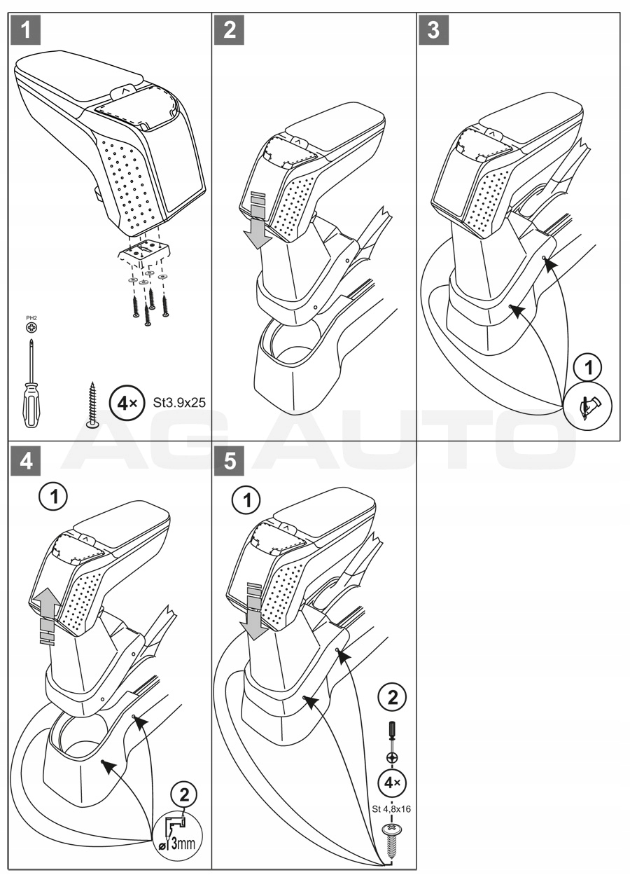V00794 - ARM 2 ARMREST Toyota Yaris, 2014 -, черный