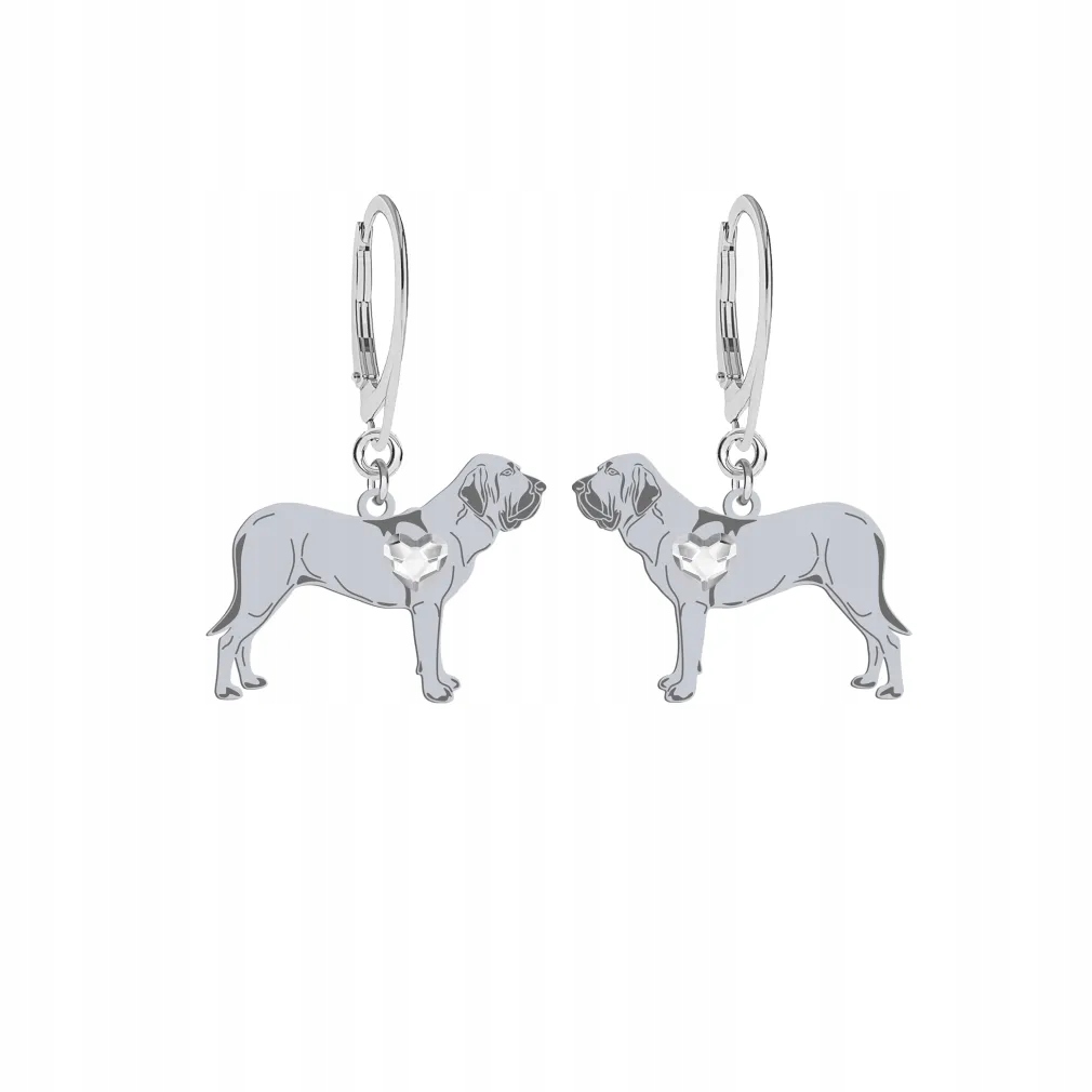 Stříbrné Náušnice se psem Brazilský mastif 925 Šperky Dárek Gravírování