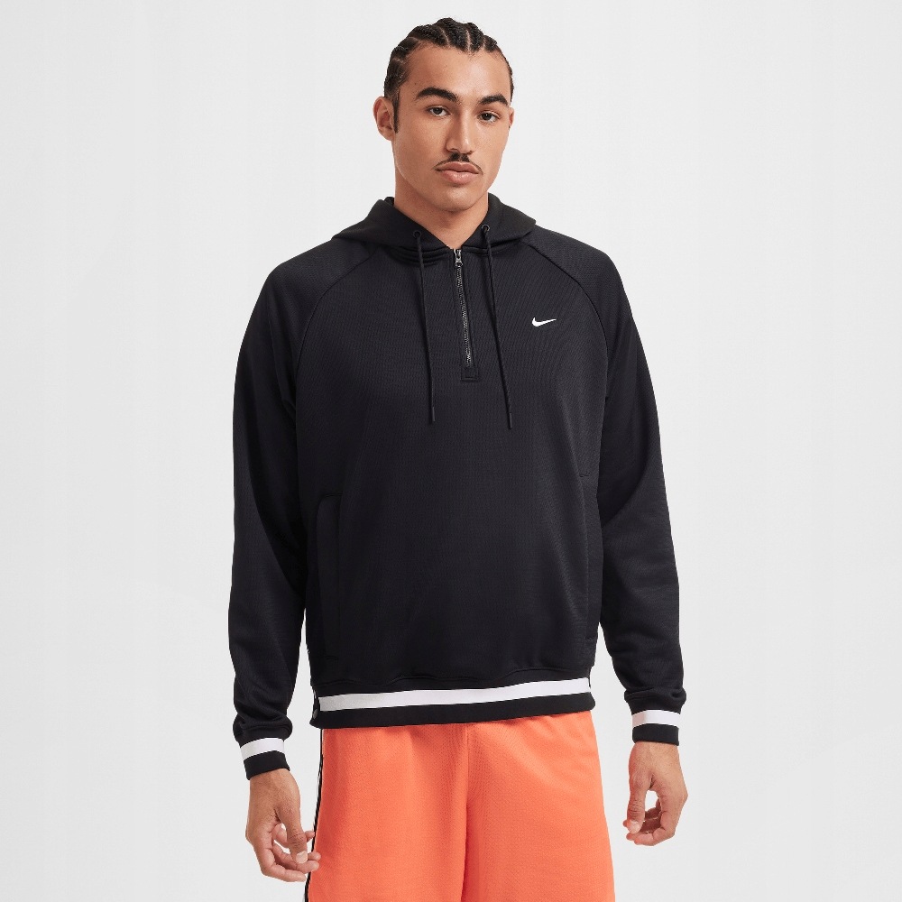 Nike Dna Men's Therma-FIT 1/4-Zip Basketball Hoodie Black/White