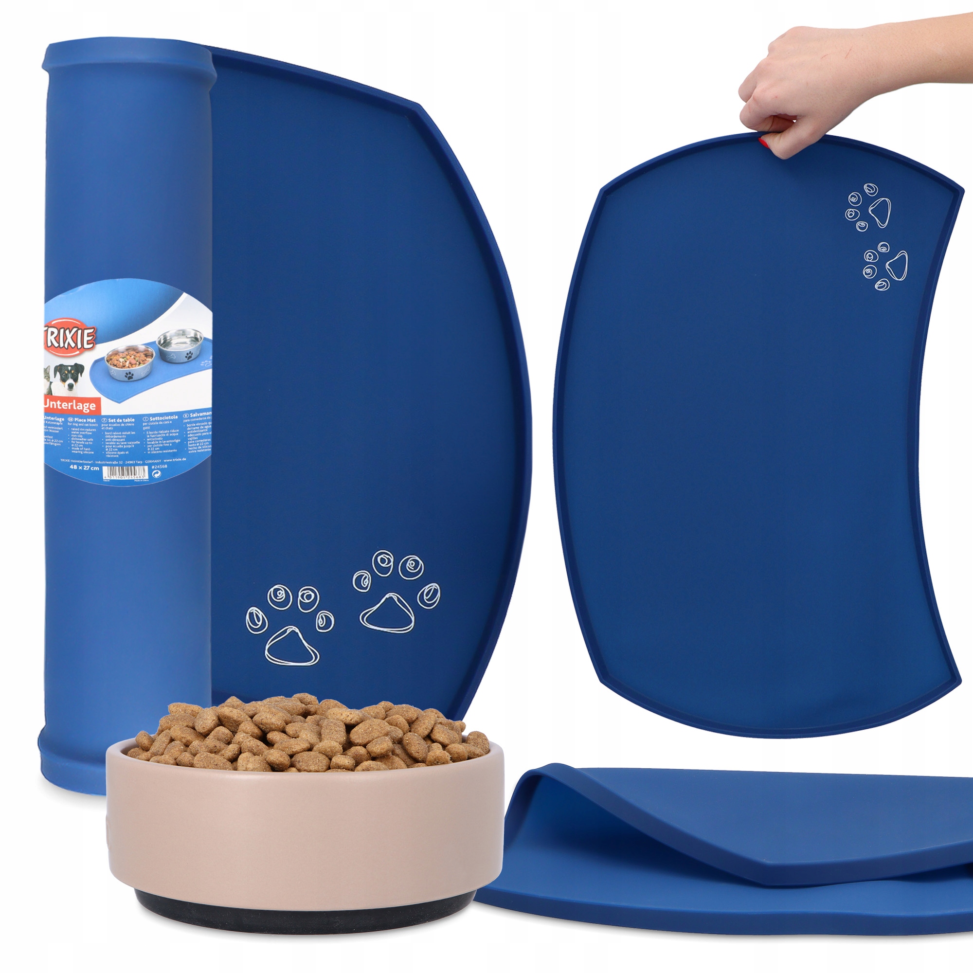 Levně Mata Podložka Misky Psa Kočky 48x27 Podstavec Silikonová Miska Vodotěsná 8P