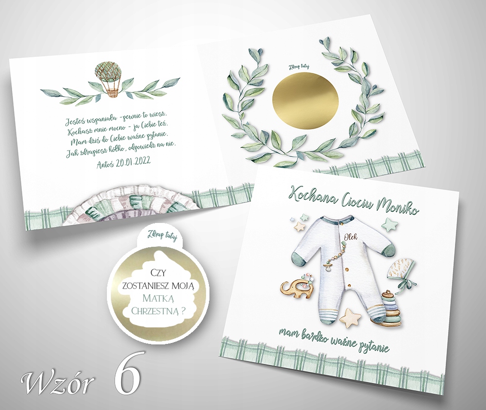 CZY ZOSTANIESZ MOJĄ CHRZESTNĄ PROŚBA PYTANIE DO CHRZESTNEJ PERSONALIZOWANA Kształt kwadratowy