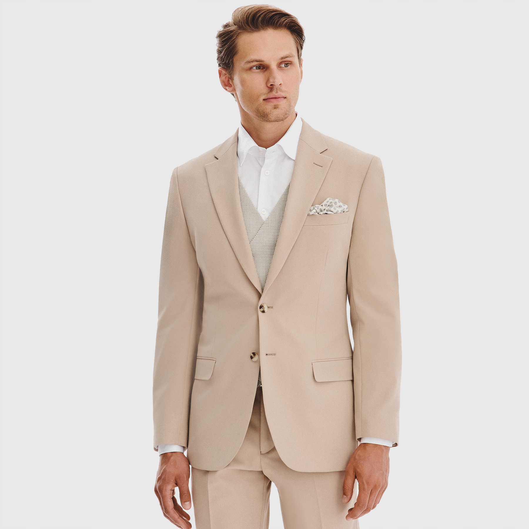 Jednořadá sako bunda v béžové barvě Pako Lorente vel