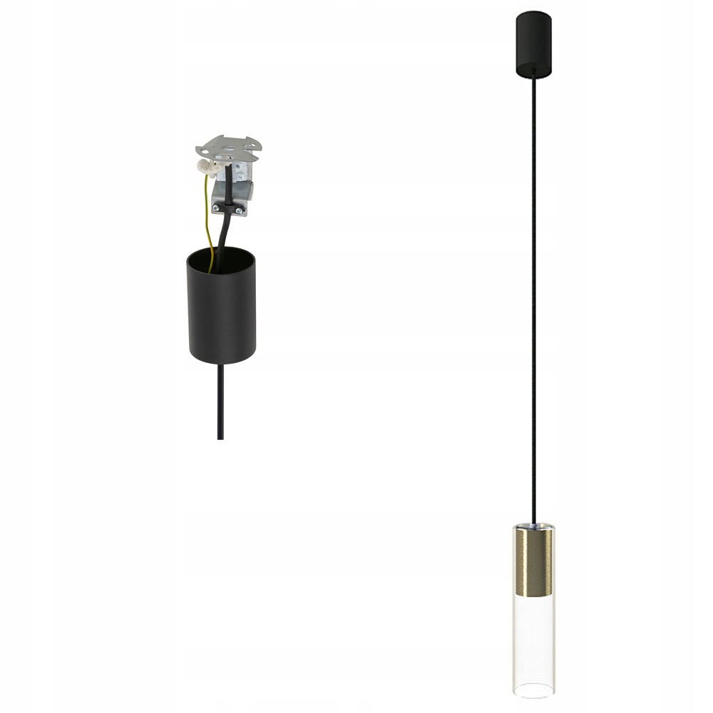 Závěsná lampa z mosazi a skla Cylinder M 7868 ve stylu glamour Nowodvorski