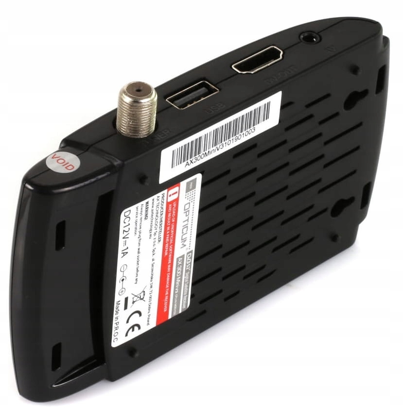 Tuner Dekoder DVB-S2 Opticum AX300 12V Satelitarny Czujnik IR Zasilanie 12V Rodzaj cyfrowy