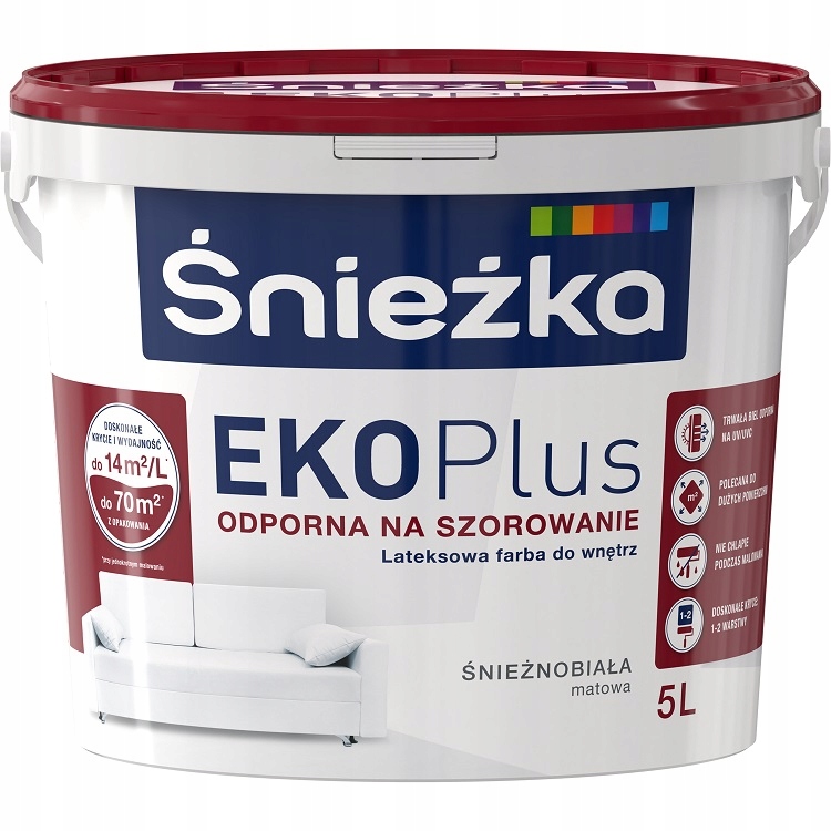 

Śnieżka Eko Plus Farba Biała Do Wnętrz Sufitów 3L
