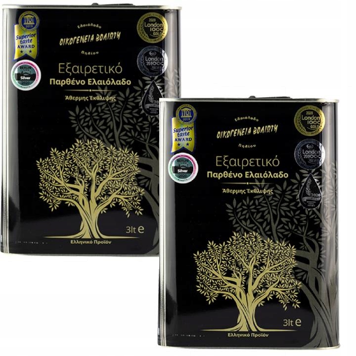 Levně Voliotis Family Extra Virgin 2×3L – Řecký Prémiový Olej V Plechovce