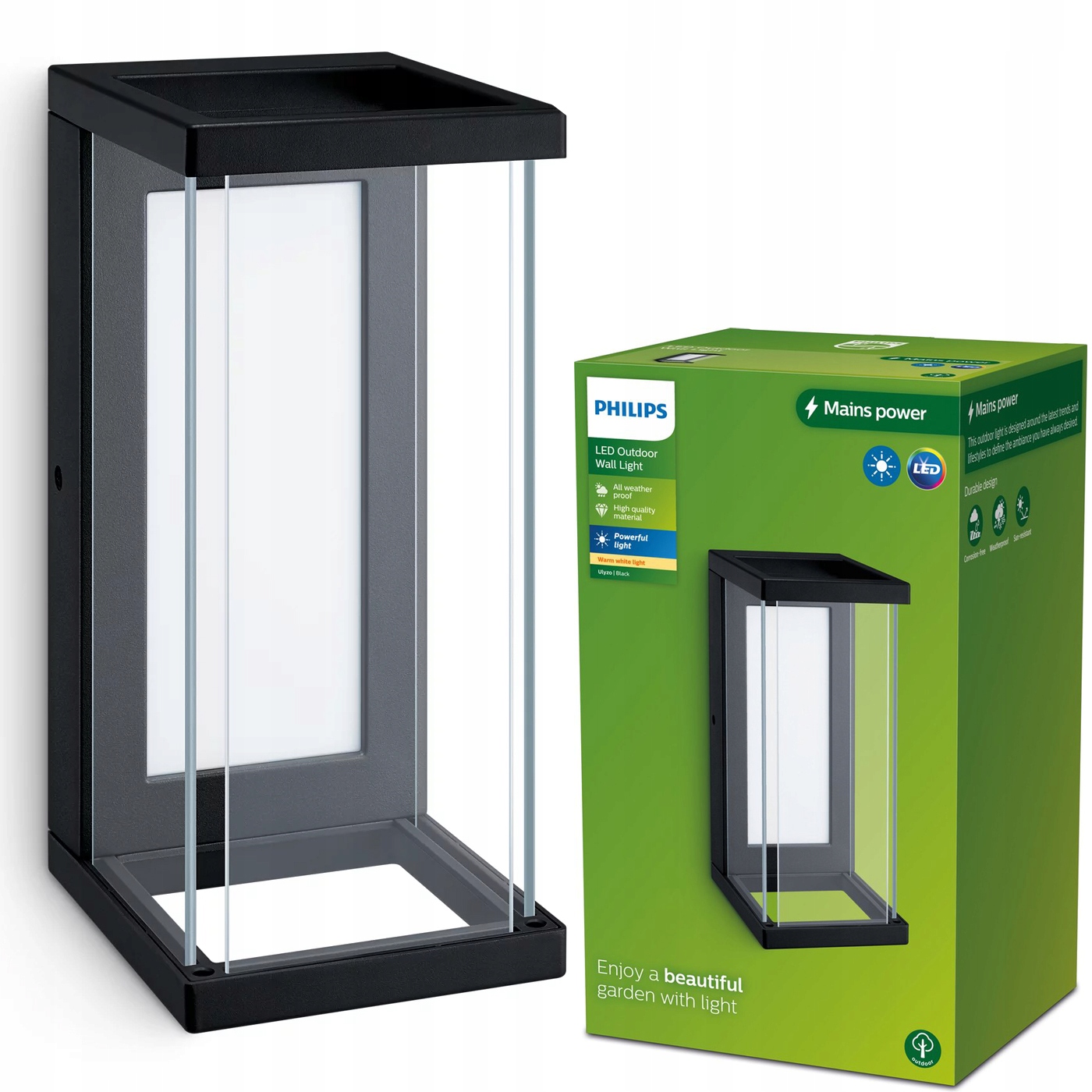 Philips Led záhradná lampa fasádna Ulyzo 12W 2700K IP44