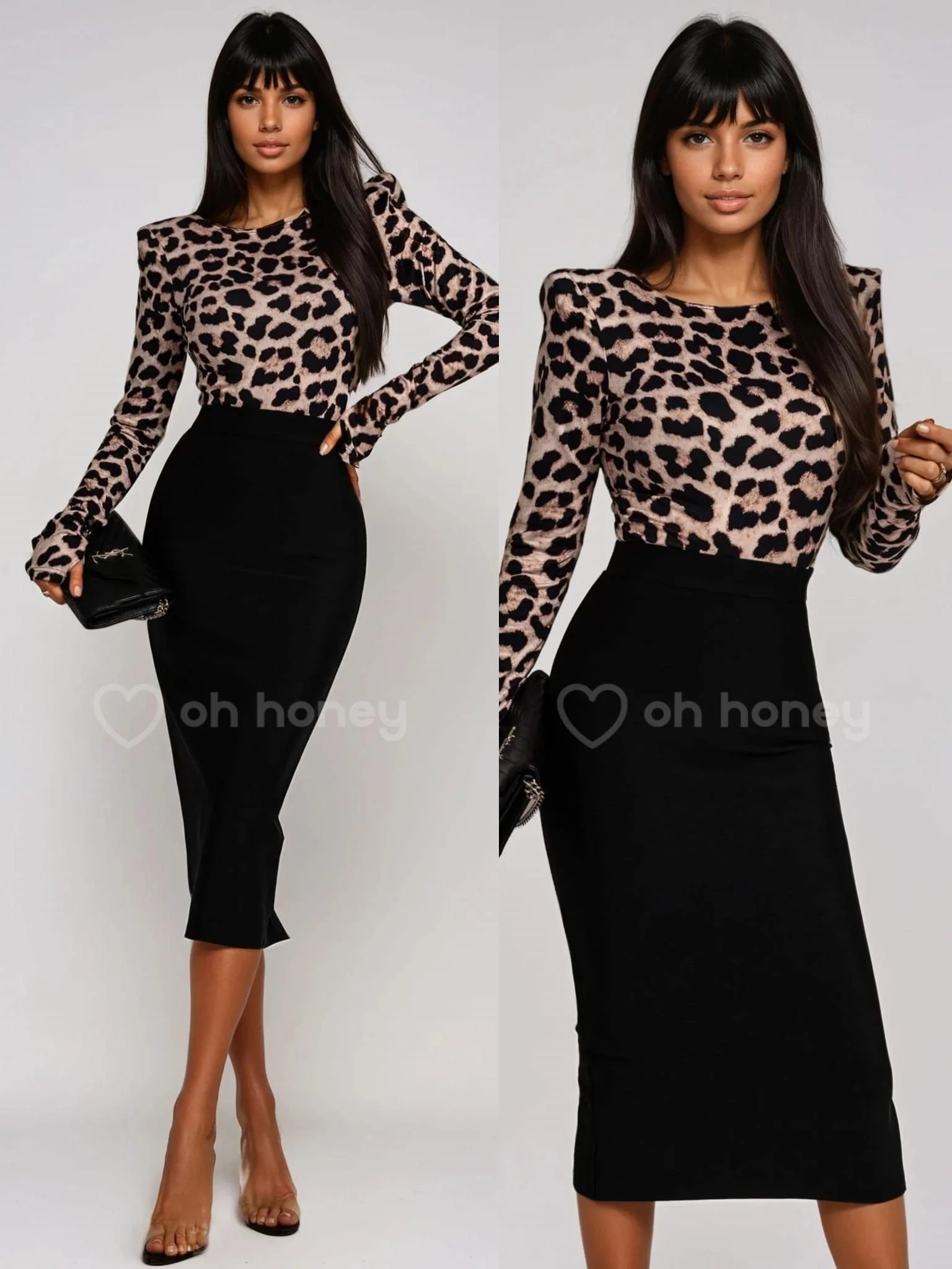 Sukně Tužková Midi Černá Varise L