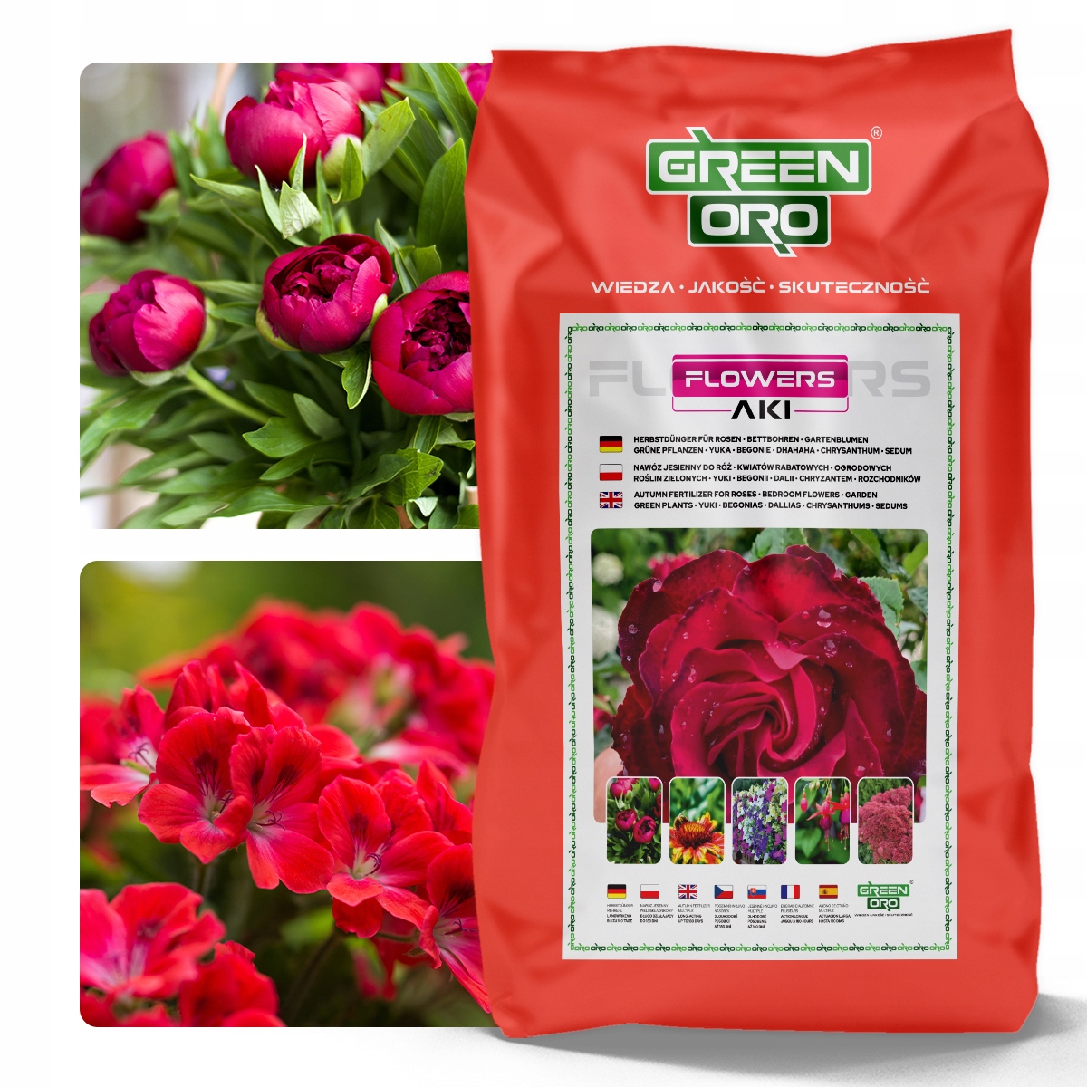 Jesenné hnojivo pre záhradné záhonové kvety Balkónové ruže 180 dní 24 kg
