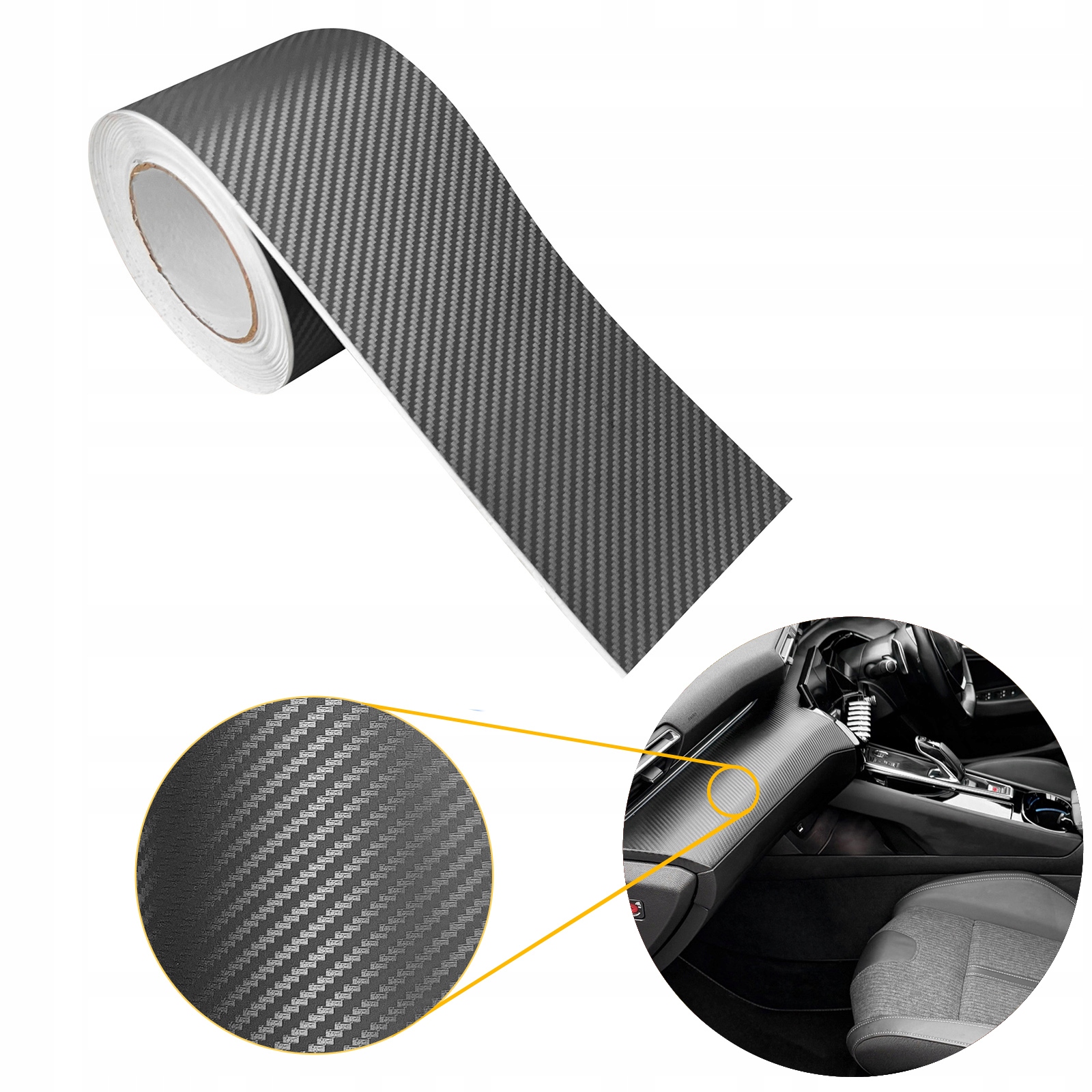 Dekorativní ochranná páska Carbon na kokpit Fólie Automobilová 10 cm x 30 m