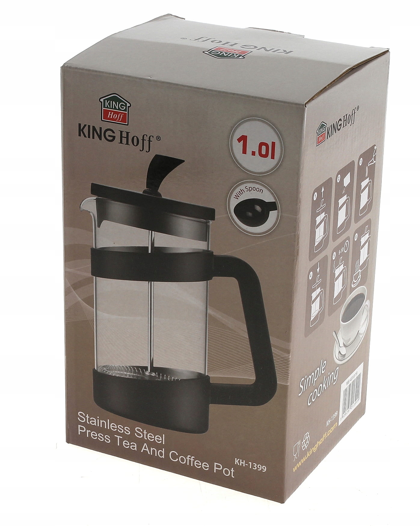 Zaparzacz Tłokowy KAWY Herbaty Ziół 1000ml Dzbanek Pojemność 1000 ml