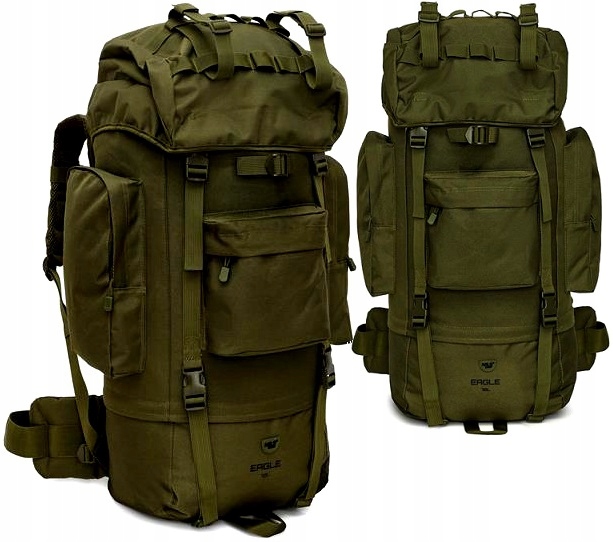 Batoh Vojenský taktický zelený turistický 70L Expediční hory Rám