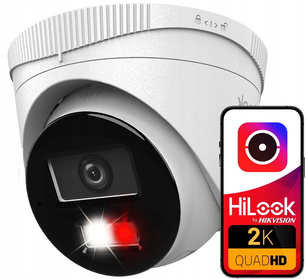Kamera Ip 4MPx HiLook Hybrid Dual Light Mikrofon PoE Aplikace Hikvision