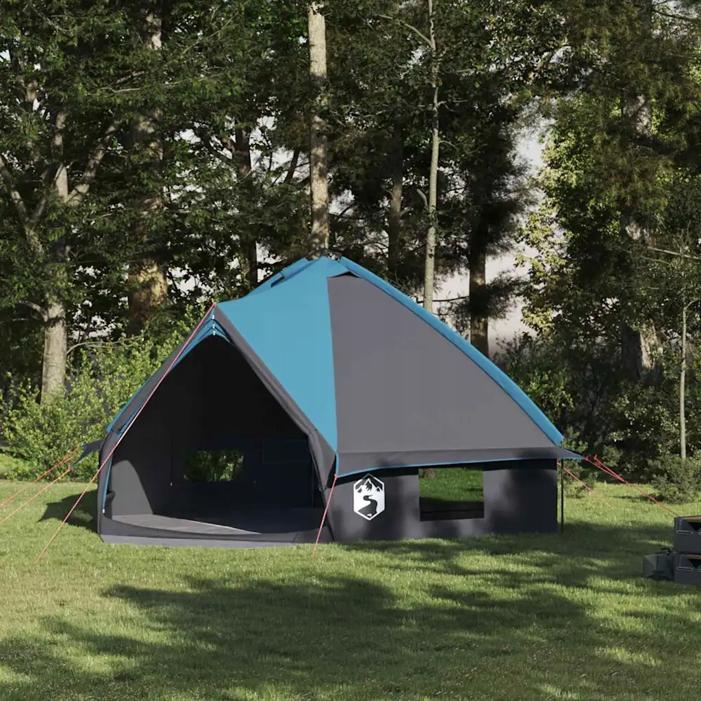 vidaXL Teepee Stan pro 8 Osob Modrý a šedý 490 x 410 x 210 cm