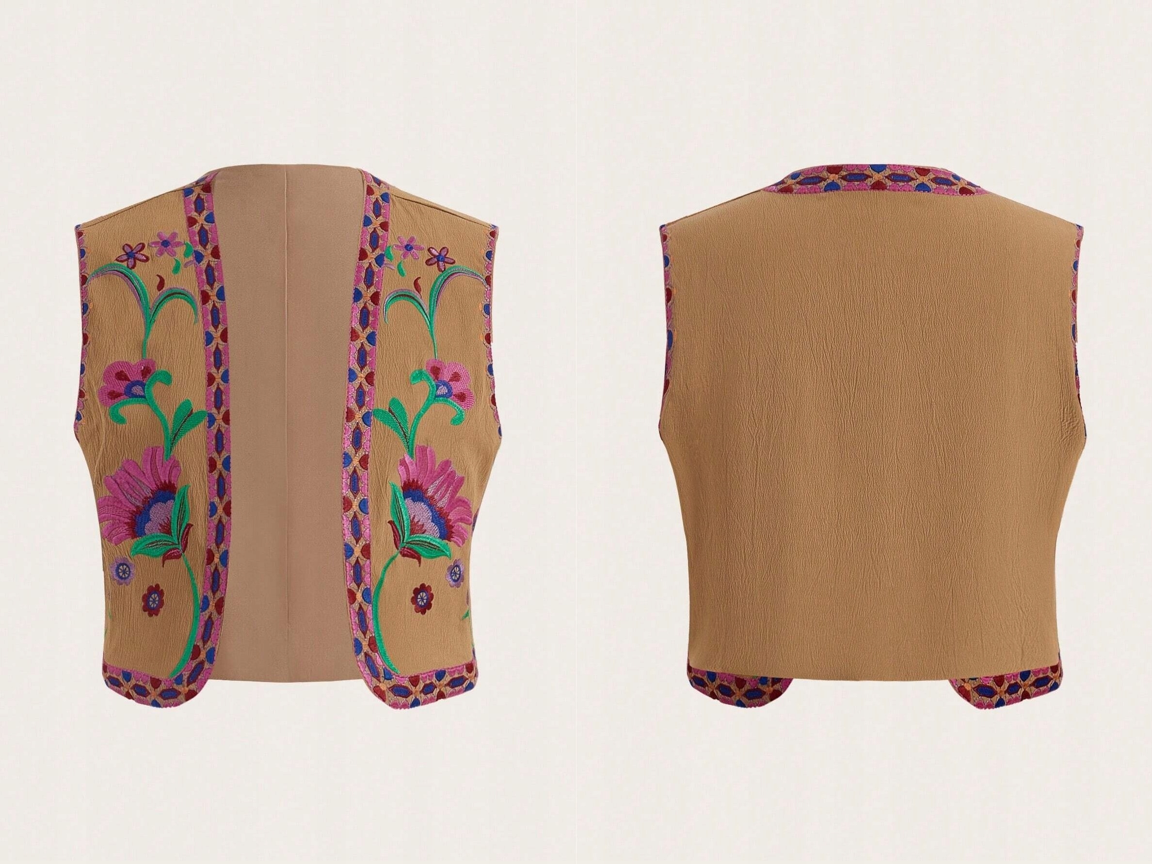 Kamizelka z kwiatowym haftem SHEIN XS