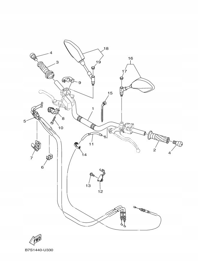Linka sprzęgła YAMAHA MT-07