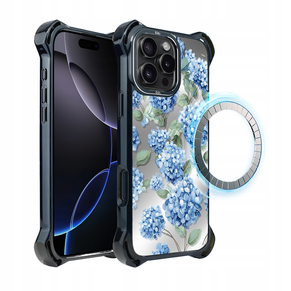Pouzdro pro iPhone 16 Pro Max Ibizu DropGuard Ultra s MagSafe, Hortenzie