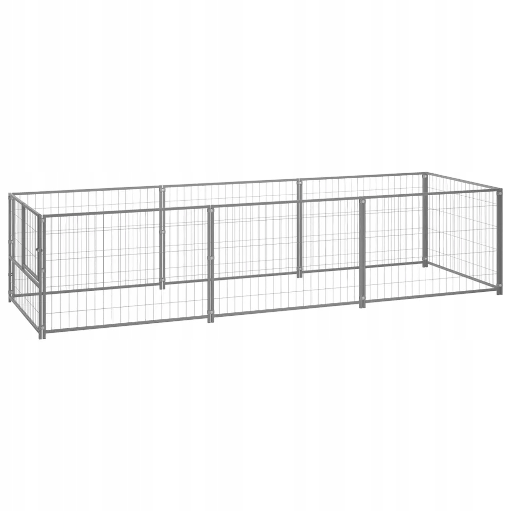 Levně Psí kotec stříbrný 3 m² ocel
