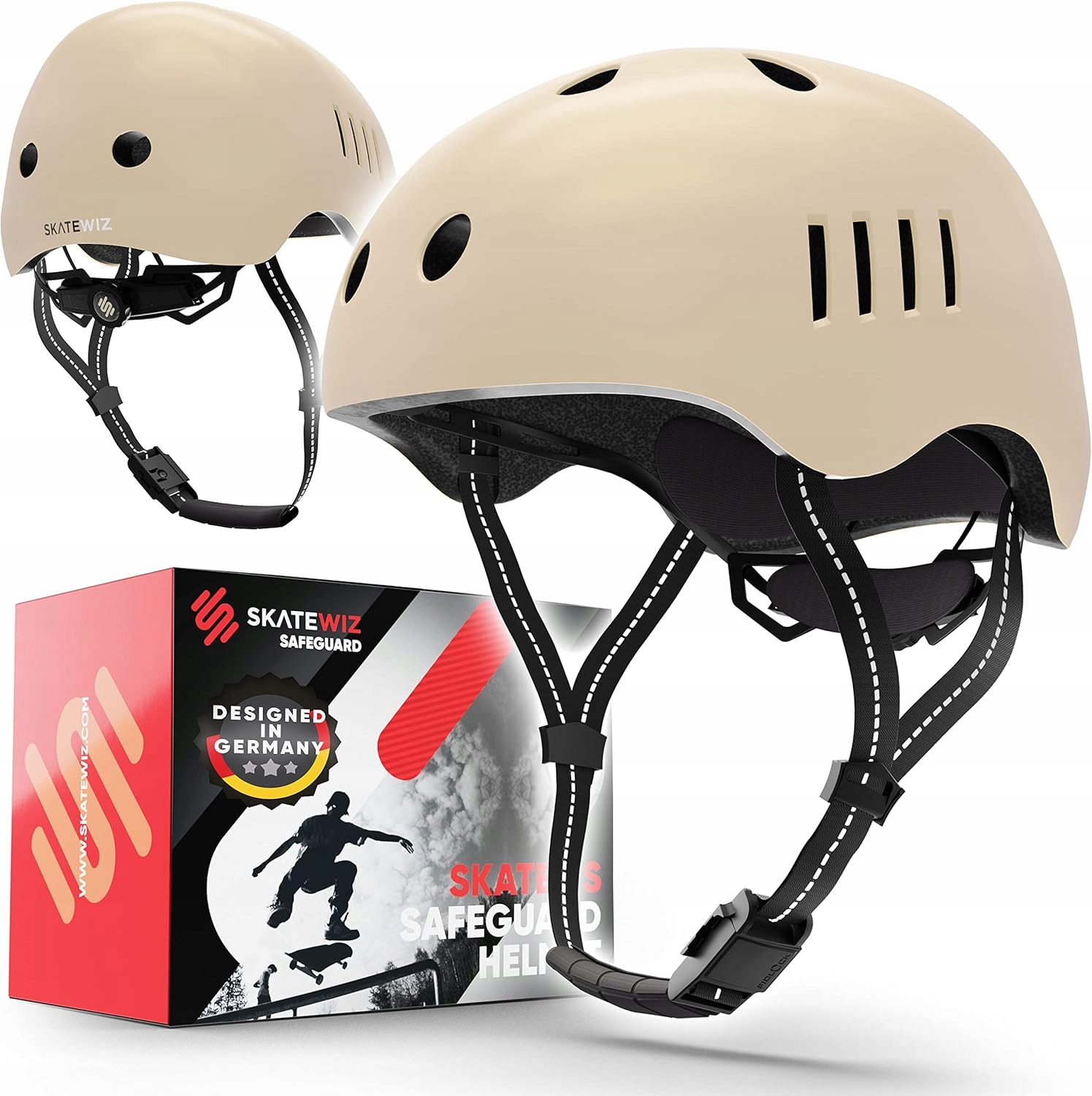 Kask rowerowy Skatewiz Safeguard Helmet Sand L 57-61cm Bmx Skate