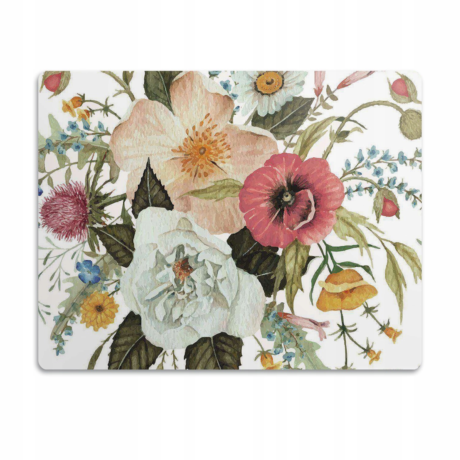 Levně Podložka pro kočky a psa pod misky Polní kytice 90x60 cm