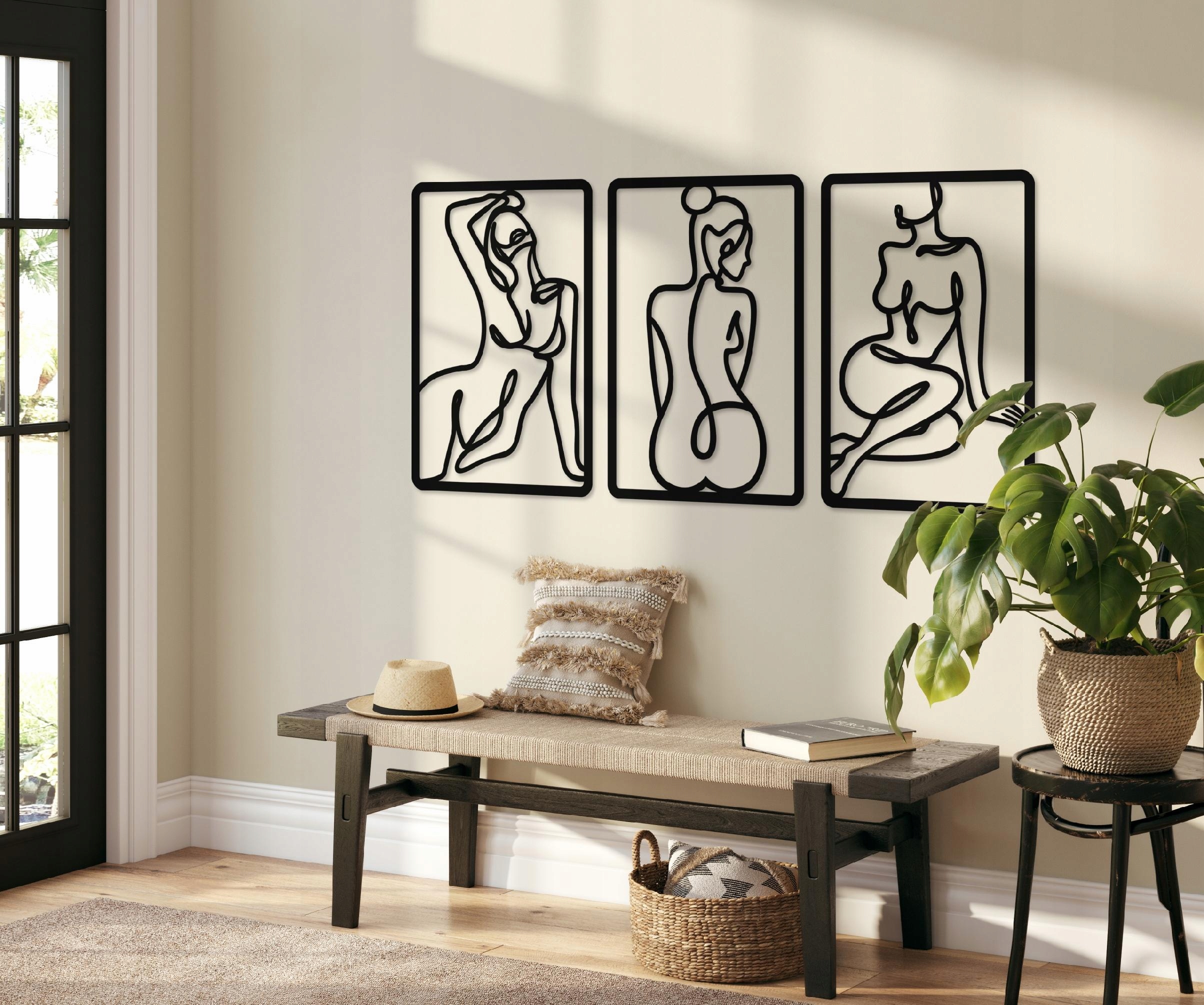 DEKORACJA ŚCIENNA OBRAZY AŻUROWE NA ŚCIANĘ TRYPTYKI DO SALONU DUŻY OBRAZ XL Wysokość produktu 58 cm