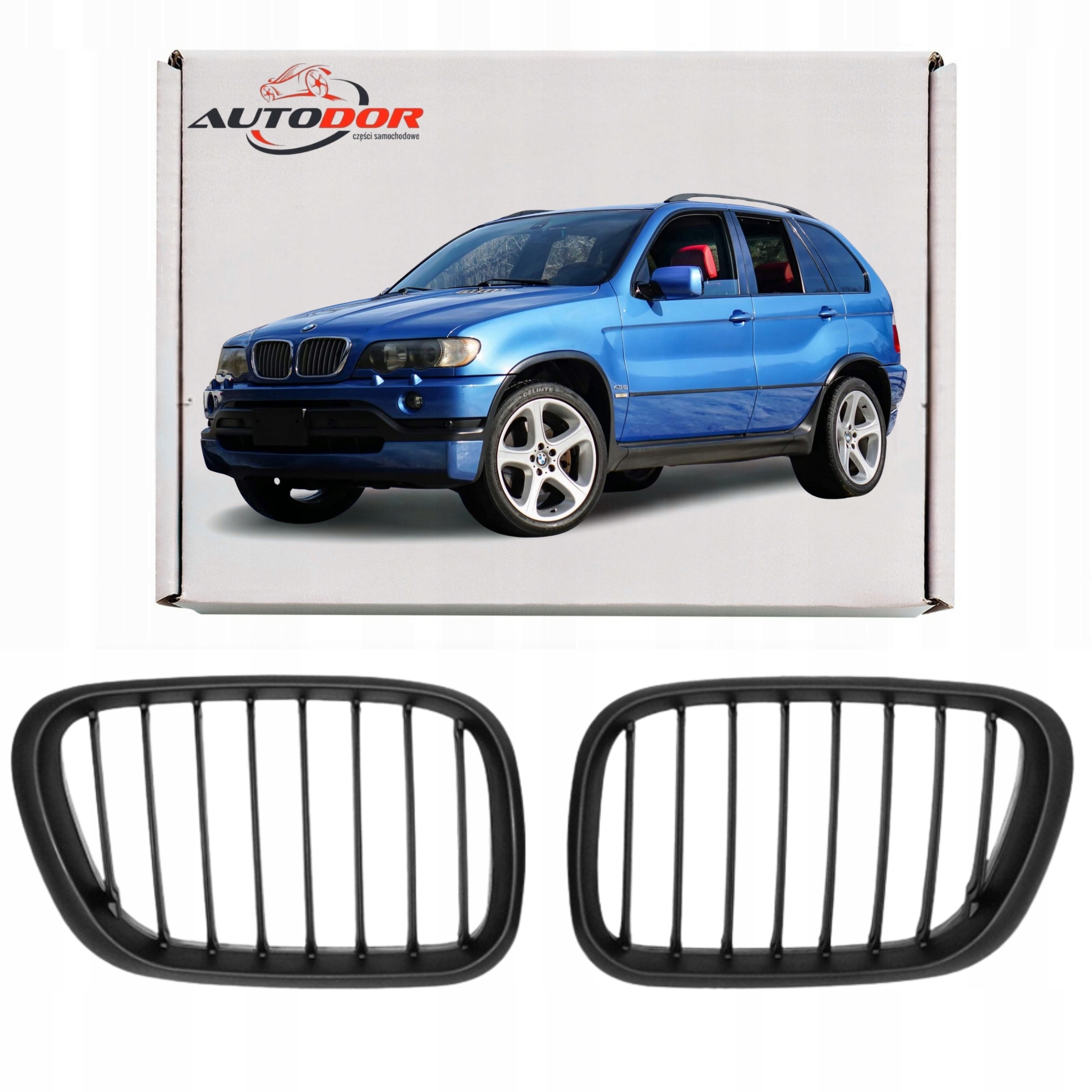 Bmw X5 E53 2001-2004 Ledvinky Atrapy Grily Mřížky Černé Matné Pravé Levé