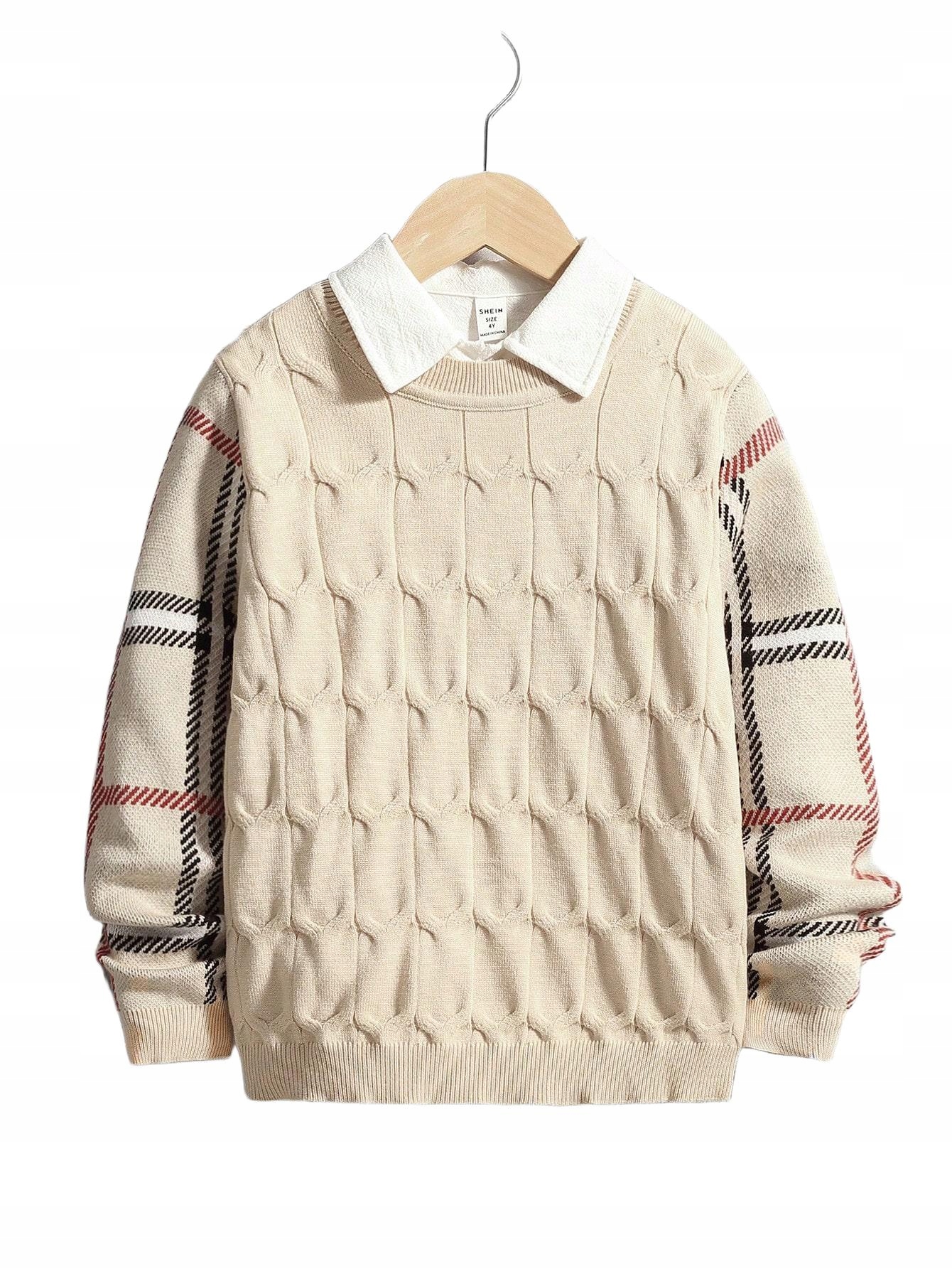 SHEIN BEŻOWY DZIANINOWY SWETER CI9 B20__152