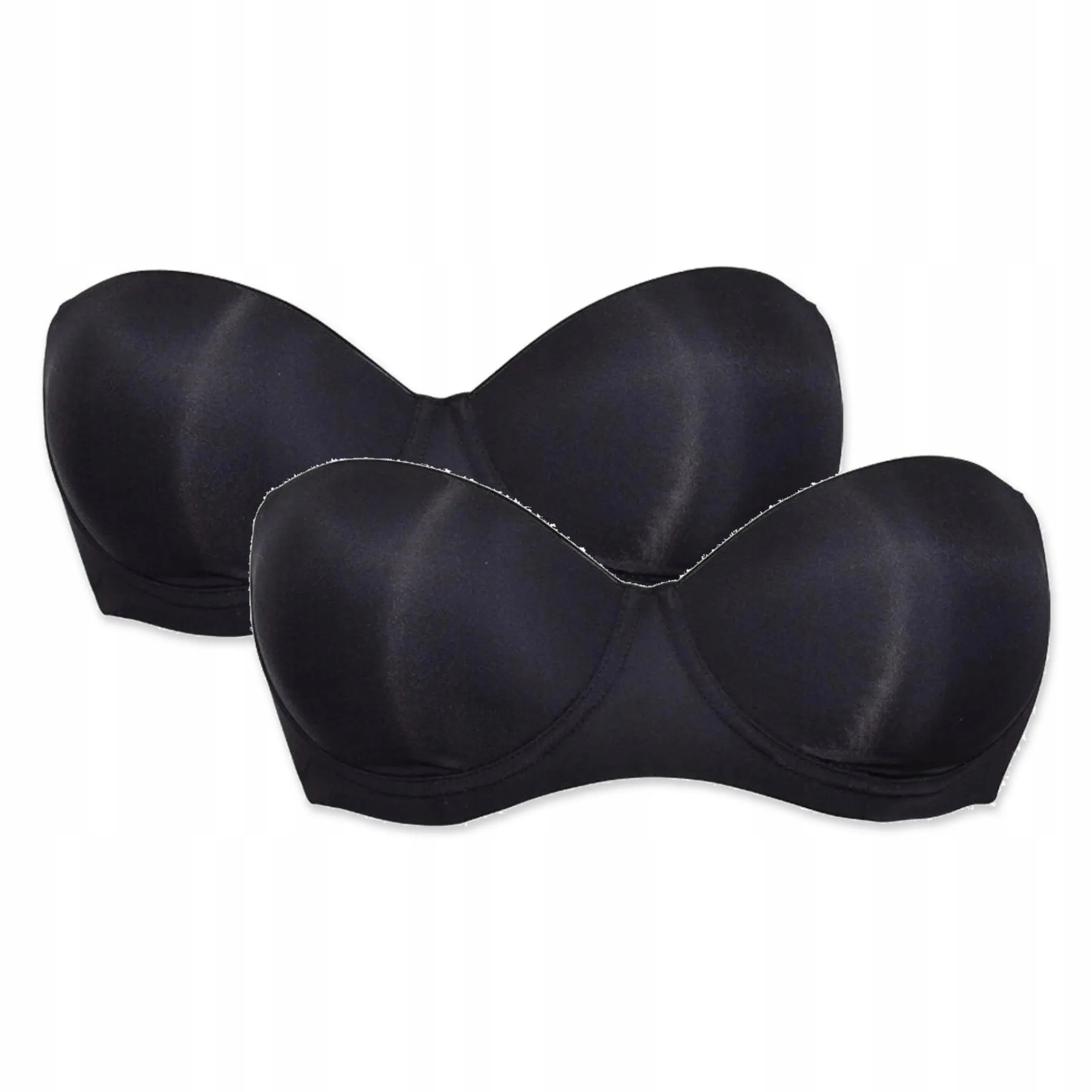 Sada 2 podprsenek Sielei Plus 2550 bardotka bandeau černá 80D