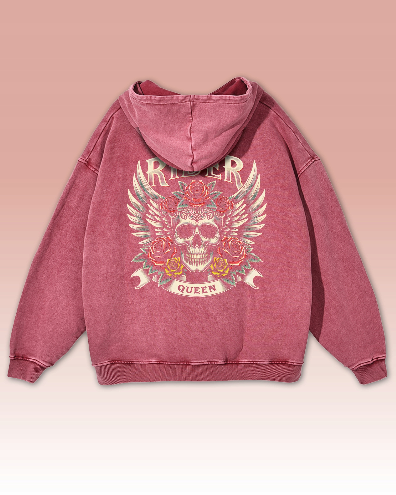Queen of the Road Lebka Oversize mikina s kapucí M