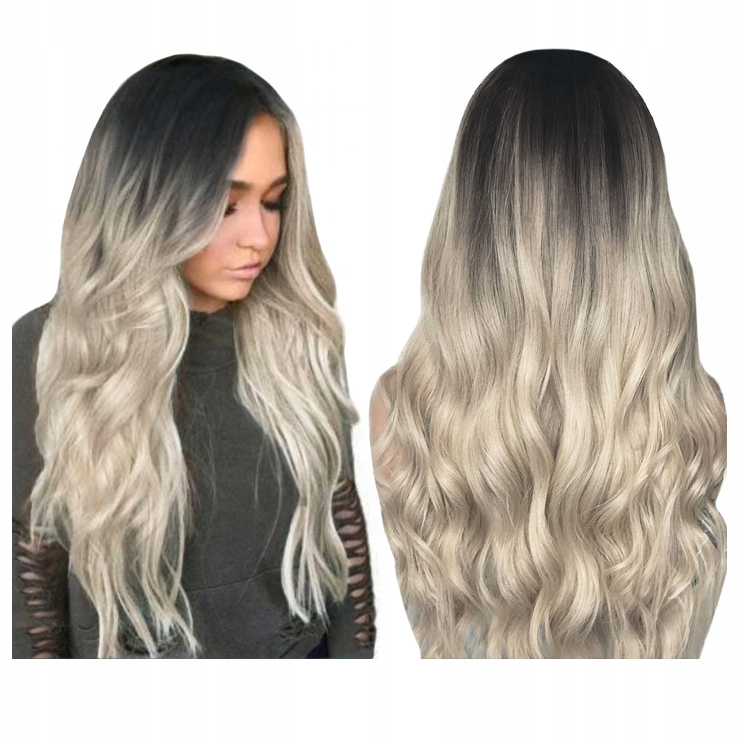 

Peruka Blond Ombre brąz fale długie włosy 65 cm