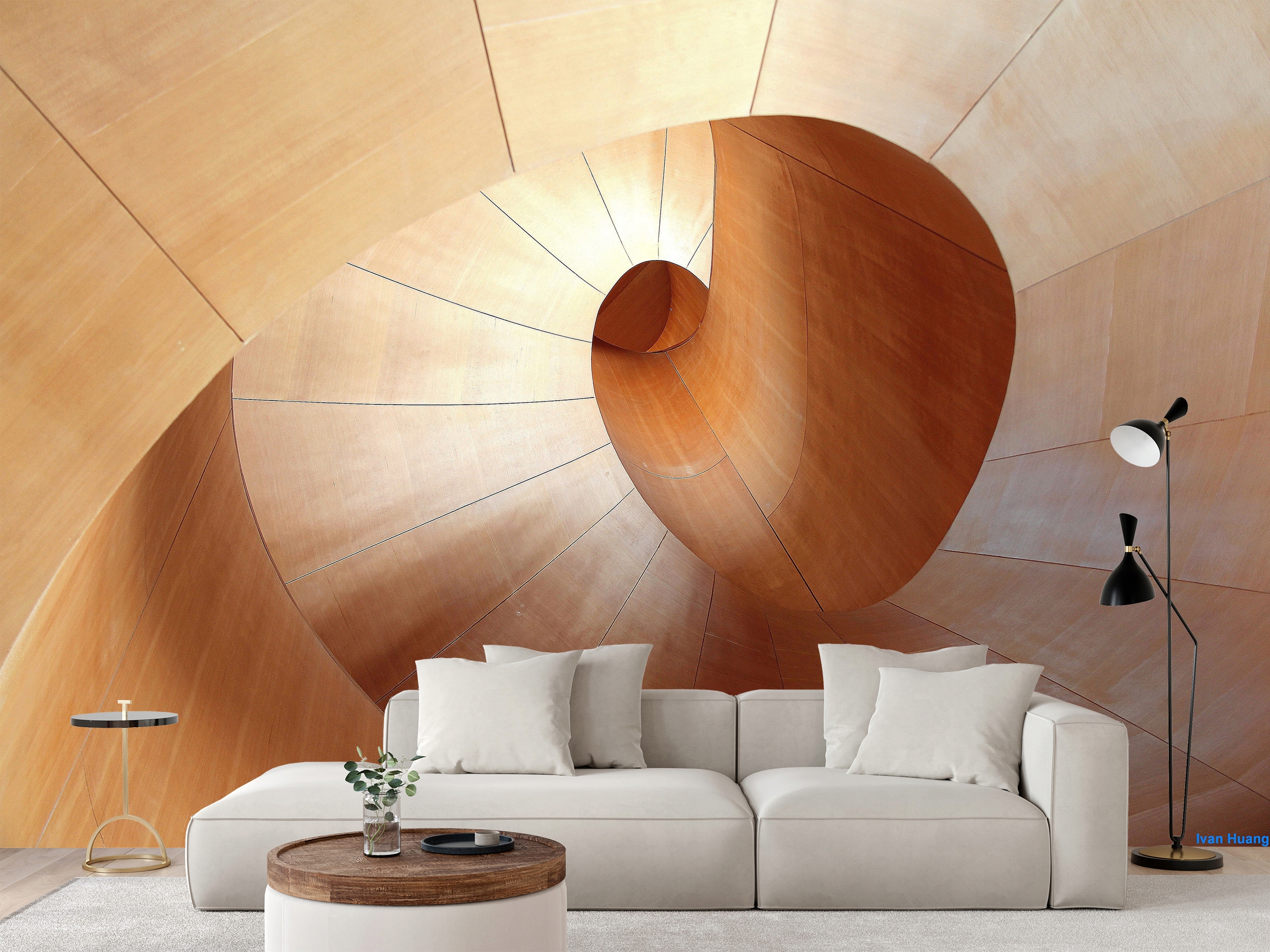 Fototapeta Moderní Design Abstrakce Geometrie 3D Obývací Pokoj 368 x 280 cm