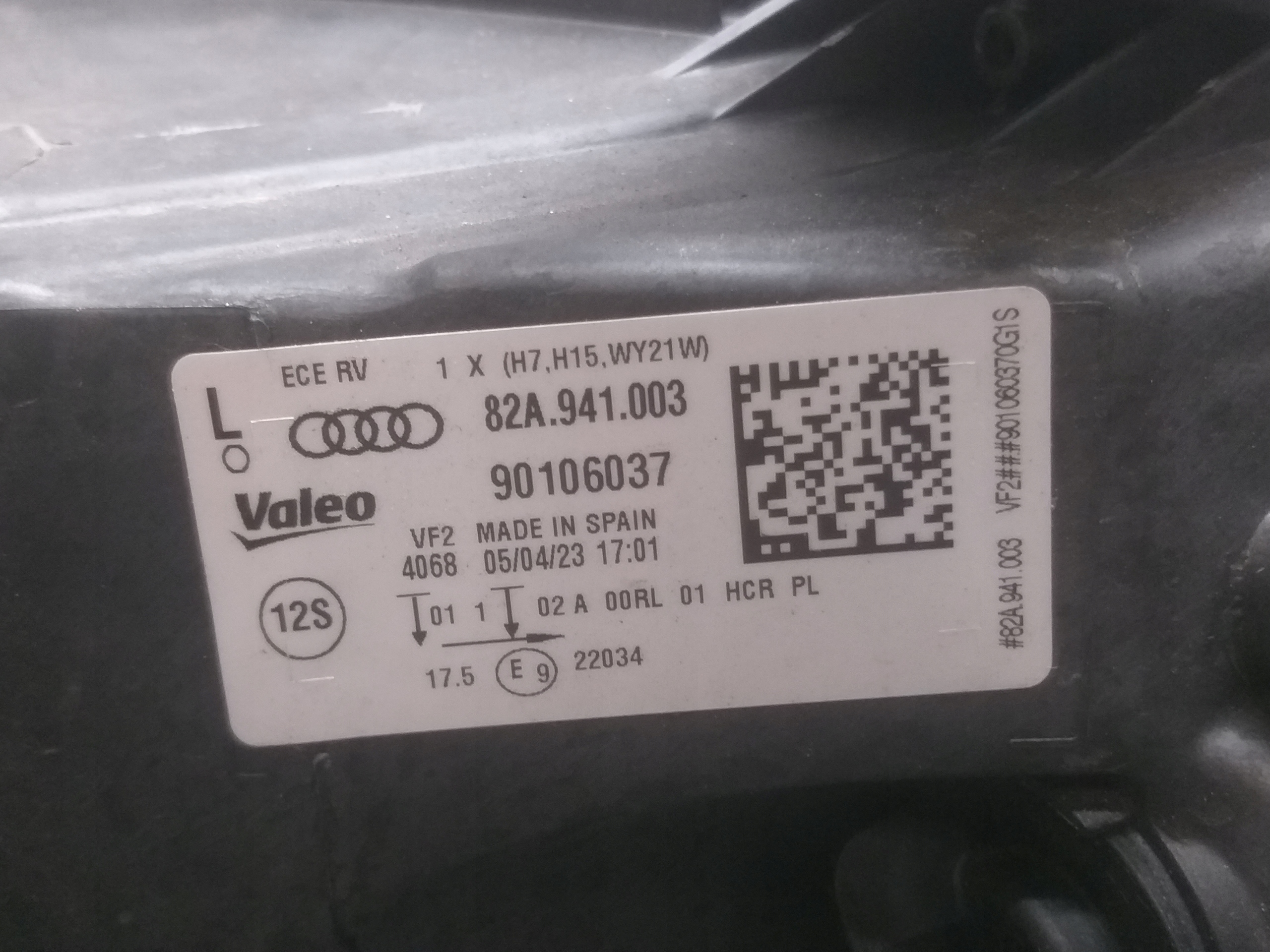 light front left AUDI A1 82A 82A941003