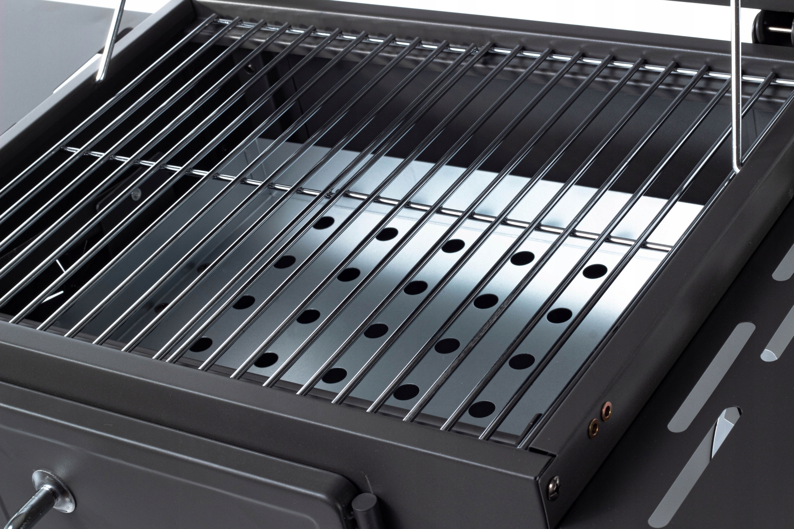 GRILL WĘGLOWY OGRODOWY Riwall RUSZT Z POKRYWĄ POPIELNIK +TERMOMETR Głębokość grilla 54 cm