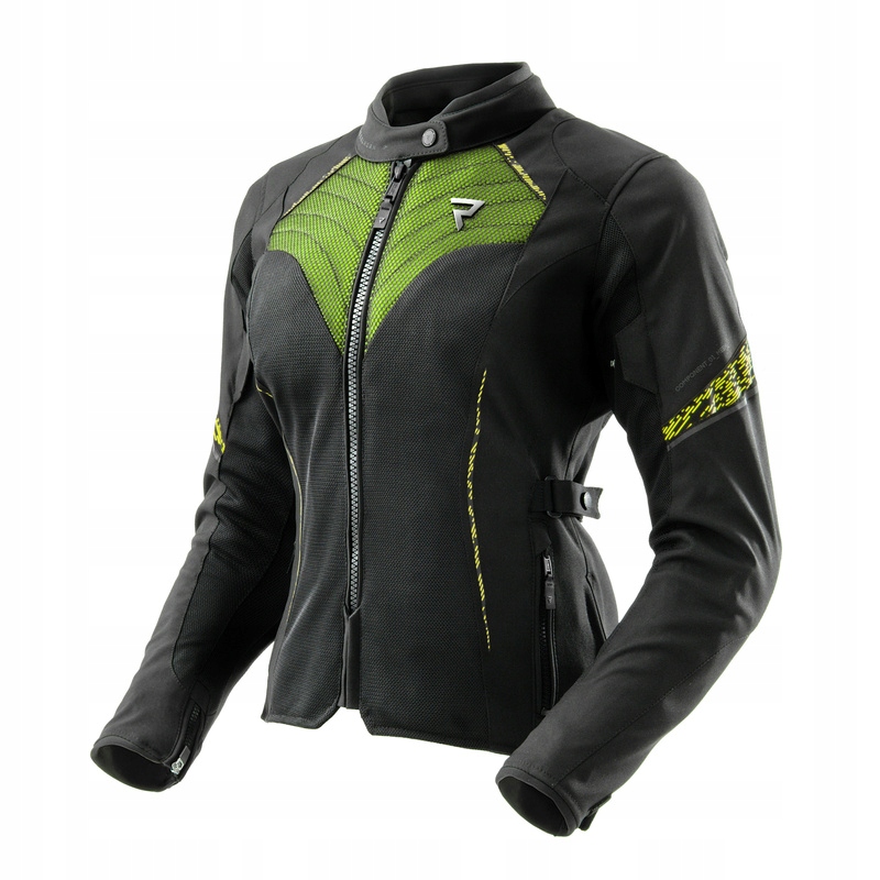 Dámska Textilná Motocyklová Bunda Rebelhorn Jax Black Fluo Yellow S