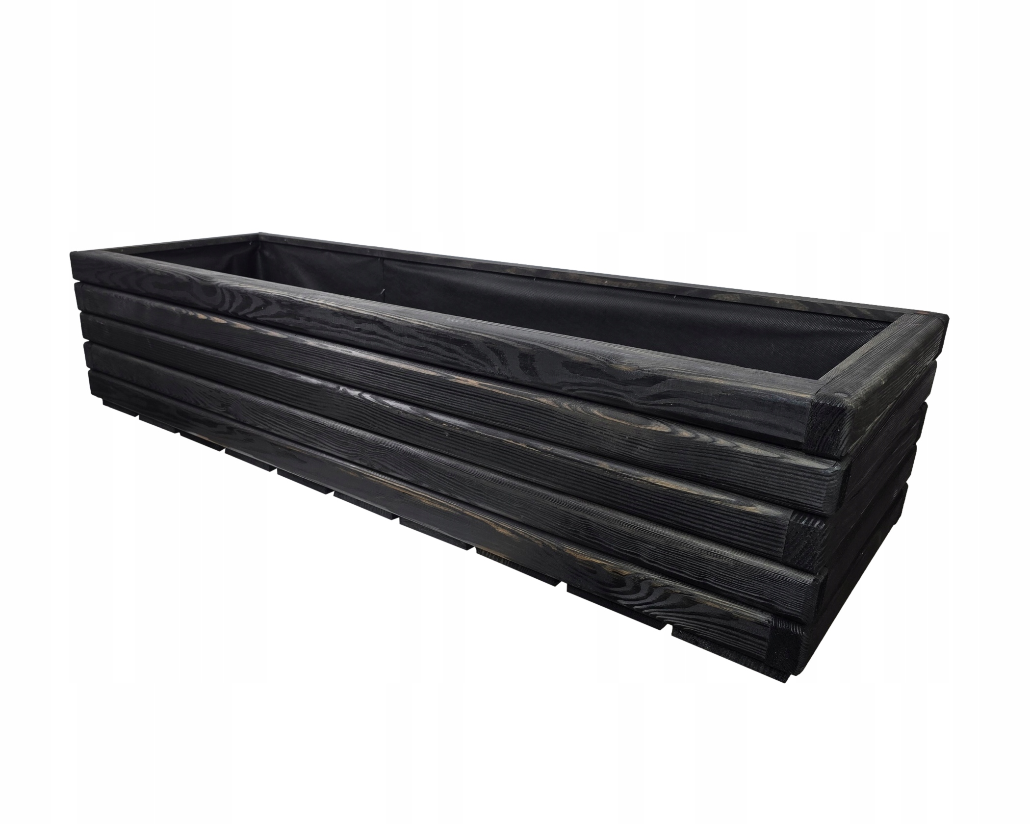 Záhradný kvetináč drevený, veľký, impregnovaný, 100/40/30 cm, Heban