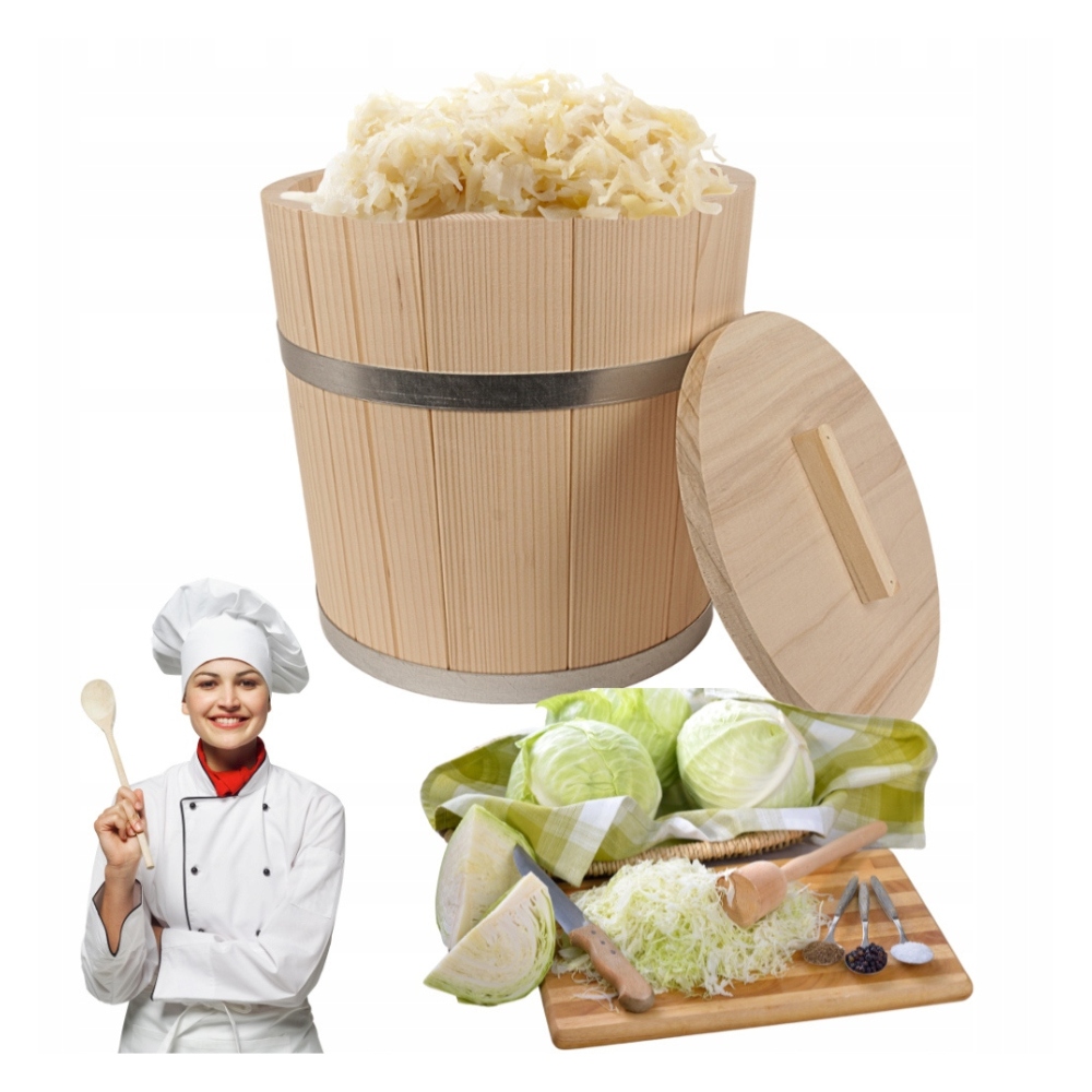 Dřevěný Sud K Nakládání Zelí Jedlových Okurek 15 L S Víkem