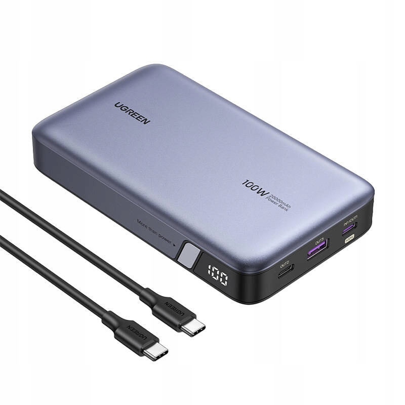 Powerbanka 20000 mAh Ugreen PB720, Usb 2x Usb-c, 100W Pd (šedá)