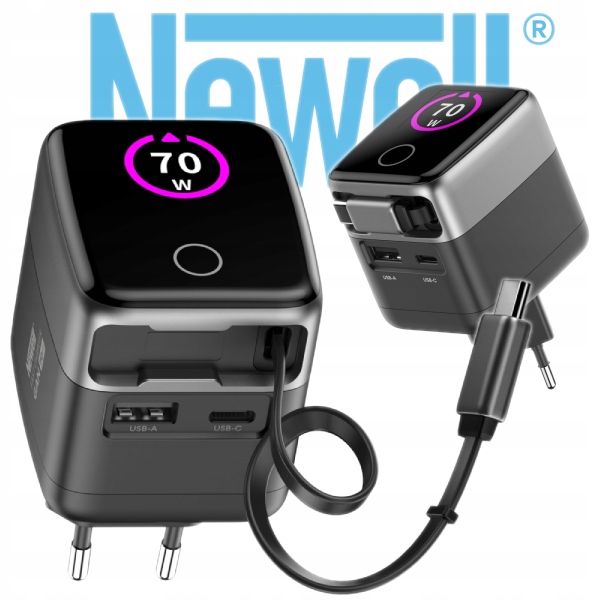 Síťová nabíječka GaN 70W Tft Newell