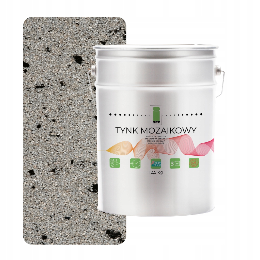 Mozaiková pryskyřičná omítka Marmolit Šedá M04 12,5 kg Mrazuvzdorná Premium