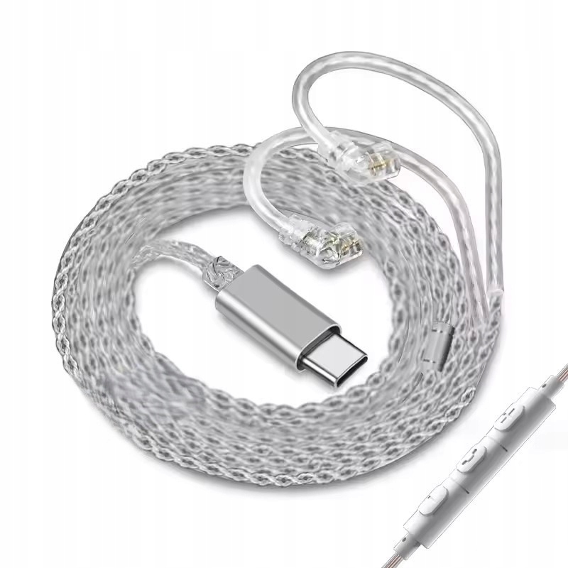 przewód kabel do słuchawek Kz Cca Qkz Zax Zxn Zxt VK4 ZX2 C-pin 2PIN Usb-c