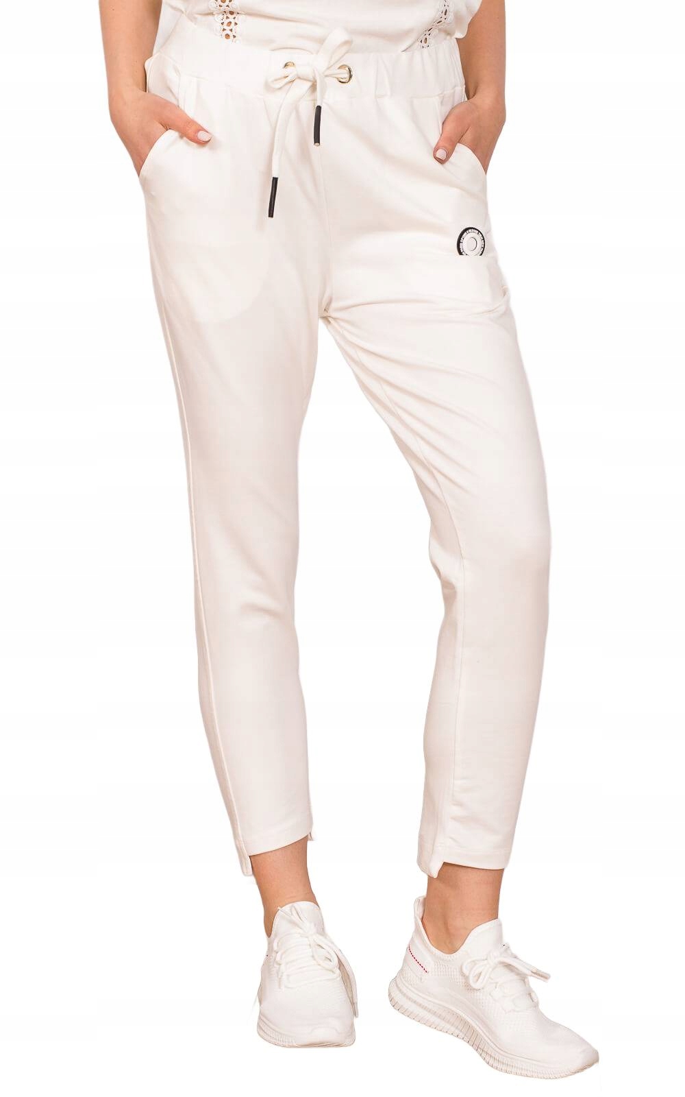 Megi spodnie dresowe damskie zwężane nogawki Ecru S/m